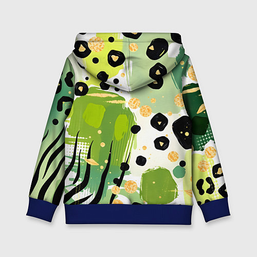 Детская толстовка Зеленый анималистичный паттерн / 3D-Синий – фото 2