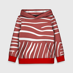 Толстовка-худи детская Полоски красной зебры, цвет: 3D-красный