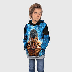 Толстовка-худи детская Артуро Гатти в синем пламени, цвет: 3D-меланж — фото 2
