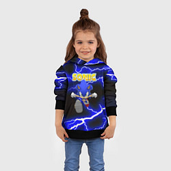 Толстовка-худи детская Sonic storm electro, цвет: 3D-черный — фото 2