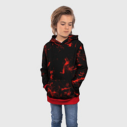 Толстовка-худи детская Color red black, цвет: 3D-красный — фото 2