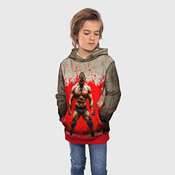 Толстовка-худи детская Реслер на красном, цвет: 3D-красный — фото 2