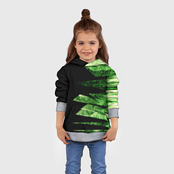 Толстовка-худи детская Color green black, цвет: 3D-меланж — фото 2