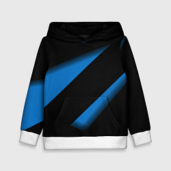 Толстовка-худи детская Color blue black line, цвет: 3D-белый