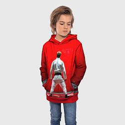Толстовка-худи детская Боец джиу-джитсу на красном, цвет: 3D-красный — фото 2