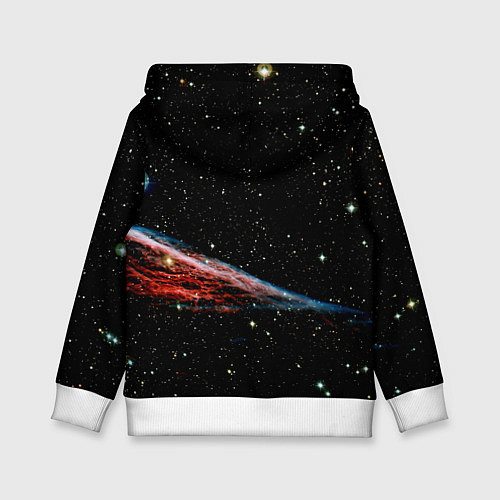 Детская толстовка Котёнок космонавт в открытом космосе / 3D-Белый – фото 2