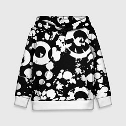 Толстовка-худи детская Модная чб абстракция - нейроарт, цвет: 3D-белый