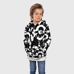Толстовка-худи детская Модная чб абстракция - нейроарт, цвет: 3D-белый — фото 2