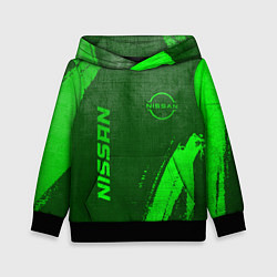 Толстовка-худи детская Nissan - green gradient вертикально, цвет: 3D-черный