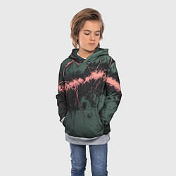 Толстовка-худи детская Гранж потертая текстура, цвет: 3D-меланж — фото 2