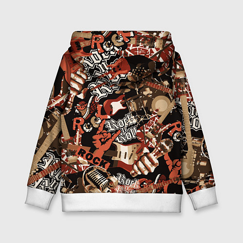 Детская толстовка Sum 41 на фоне кролика и гитар / 3D-Белый – фото 2