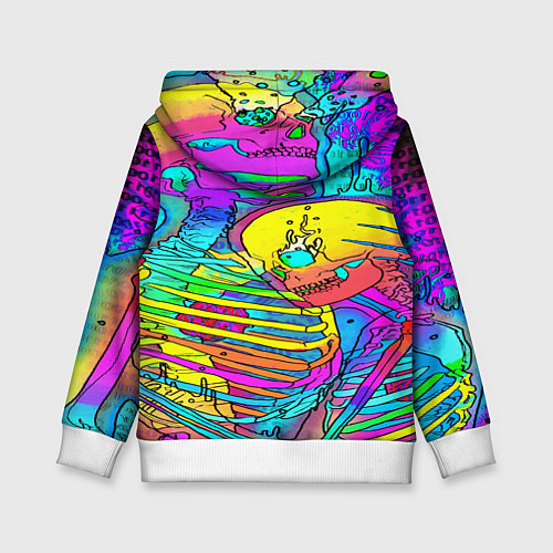 Детская толстовка Черепа неоновые краски / 3D-Белый – фото 2