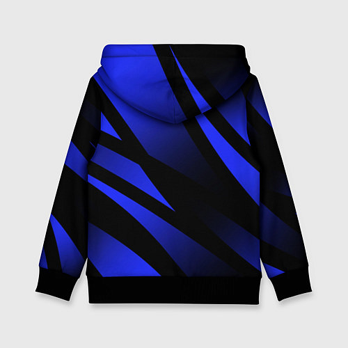 Детская толстовка Чёрный с синий абстрактные полосы / 3D-Черный – фото 2
