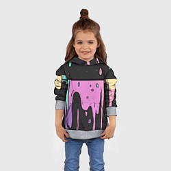 Толстовка-худи детская Стекающая краска текстура, цвет: 3D-меланж — фото 2