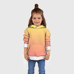 Толстовка-худи детская Градиент нежный жёлто-розовый, цвет: 3D-белый — фото 2