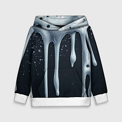 Толстовка-худи детская Белая объемная слизь текстура, цвет: 3D-белый