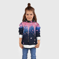 Толстовка-худи детская Розово-синяя текстура, цвет: 3D-белый — фото 2