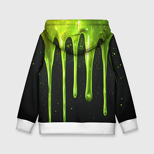 Детская толстовка Слизь зеленая текстура / 3D-Белый – фото 2