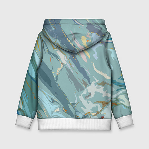 Детская толстовка Холодный голубой абстракция / 3D-Белый – фото 2