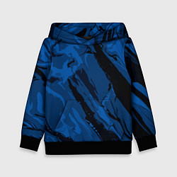 Толстовка-худи детская Тёмный синий абстракция, цвет: 3D-черный