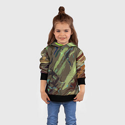 Толстовка-худи детская Абстракция тон хаки, цвет: 3D-черный — фото 2