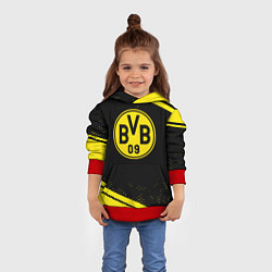 Толстовка-худи детская Borussia полосы, цвет: 3D-красный — фото 2