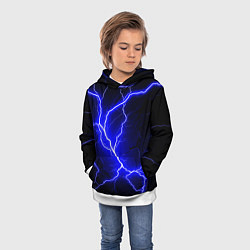 Толстовка-худи детская Color blue black, цвет: 3D-белый — фото 2
