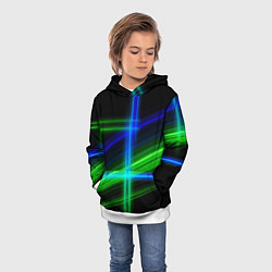 Толстовка-худи детская Color blue black green, цвет: 3D-белый — фото 2