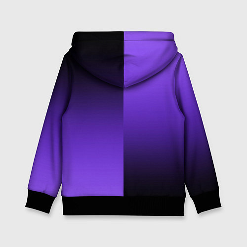 Детская толстовка Чёрно-сиреневый градиент пополам / 3D-Черный – фото 2