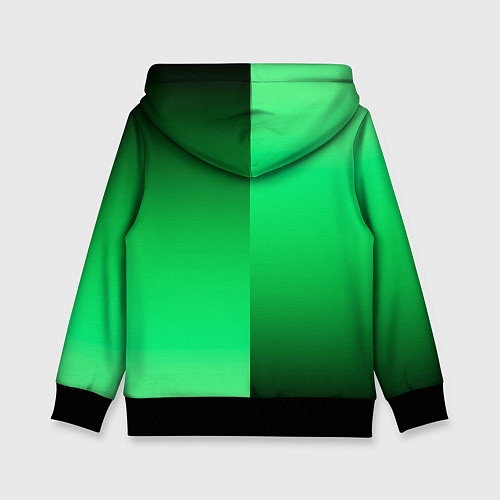 Детская толстовка Чёрно-зелёный градиент пополам / 3D-Черный – фото 2