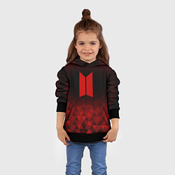 Толстовка-худи детская BTS red poly, цвет: 3D-черный — фото 2
