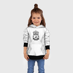 Толстовка-худи детская Liverpool white poly, цвет: 3D-черный — фото 2
