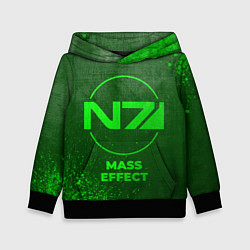 Толстовка-худи детская Mass Effect - green gradient, цвет: 3D-черный