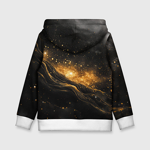 Детская толстовка Золотистое сияние на черной текстуре / 3D-Белый – фото 2
