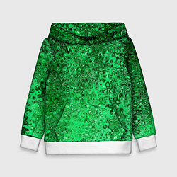 Толстовка-худи детская Зелёный малахит абстрактная текстура, цвет: 3D-белый