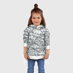 Толстовка-худи детская Серебряная фольга - мятая текстура, цвет: 3D-белый — фото 2