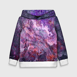 Толстовка-худи детская Абстракция - purple space stone, цвет: 3D-белый