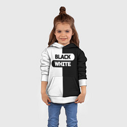 Толстовка-худи детская Black white пополам, цвет: 3D-белый — фото 2