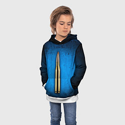 Толстовка-худи детская Патрон на синем, цвет: 3D-белый — фото 2