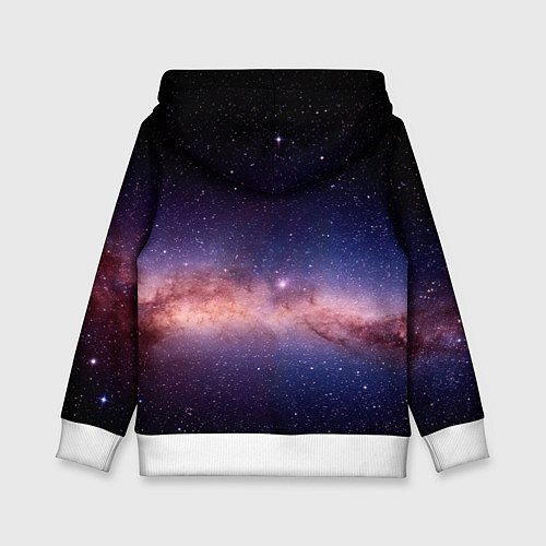 Детская толстовка Черная ракетка для пинг понга в космосе / 3D-Белый – фото 2