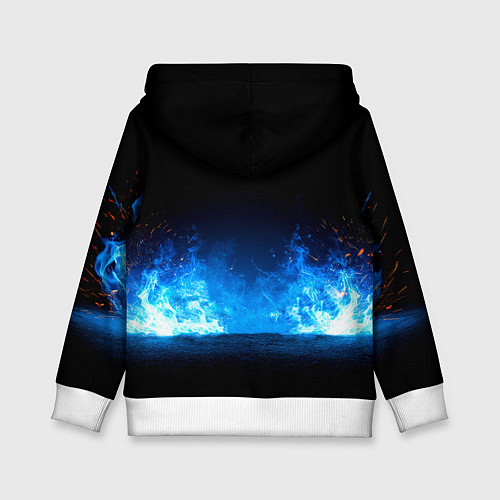 Детская толстовка Самокат в синем пламени / 3D-Белый – фото 2