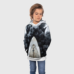 Толстовка-худи детская Сапборд в черном дыму, цвет: 3D-белый — фото 2