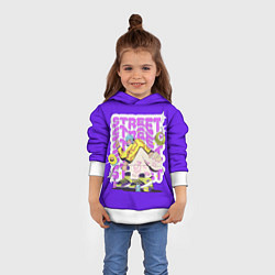 Толстовка-худи детская Street Y2K girl violet, цвет: 3D-белый — фото 2
