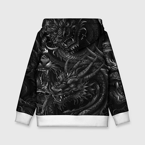 Детская толстовка Японский дракон татуировка / 3D-Белый – фото 2