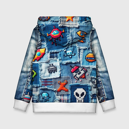 Детская толстовка Пиксельный космос / 3D-Белый – фото 2