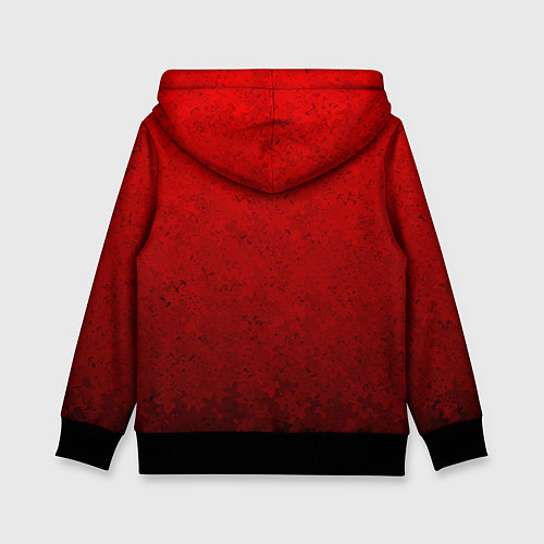 Детская толстовка Градиент красный текстурированный в тёмный / 3D-Черный – фото 2
