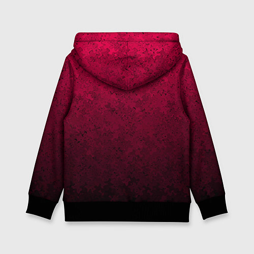 Детская толстовка Текстурный тёмно-розовый градиент / 3D-Черный – фото 2