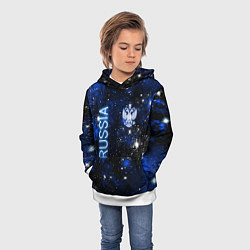 Толстовка-худи детская Звёздное небо России и герб, цвет: 3D-белый — фото 2