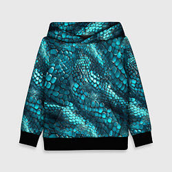 Детская толстовка Бирюзовая чешуя рептилии - абстрактный паттерн