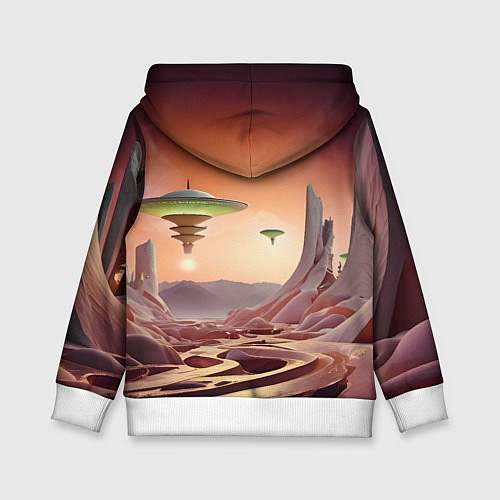 Детская толстовка Фантастический инопланетный город / 3D-Белый – фото 2